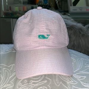 Pink and White Striped Vineyard Vines hat